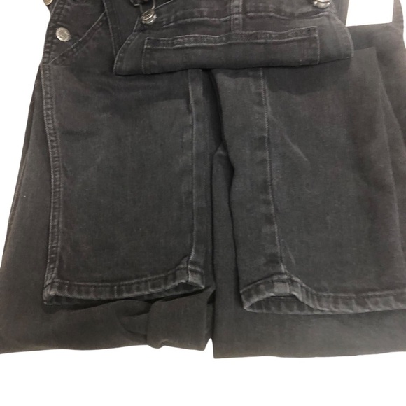 NWT Old Navy SIZE 6 TALL Distressed Festival Farmers Black Women’s Jean Overalls - Picture 10 of 15